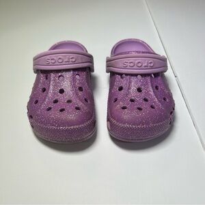 Crocs Kids’ Baya Glitter Clog in Purple US Size C10